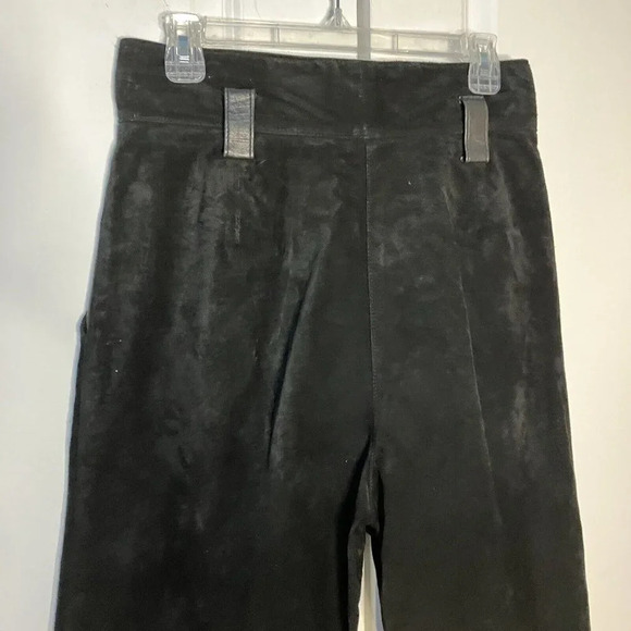 Vintage Sharp Fashions Genuine Leather Black Suede High Rise  Pants - Picture 6 of 6